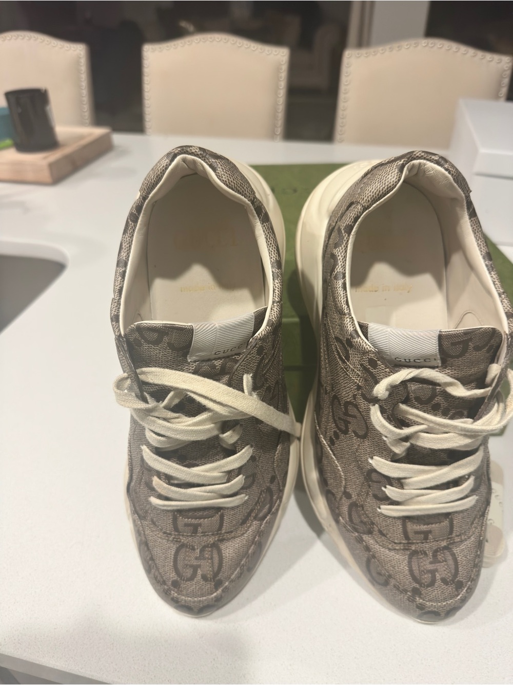 Gucci Rylan Brown GG Canvas Low-Top Sneakers